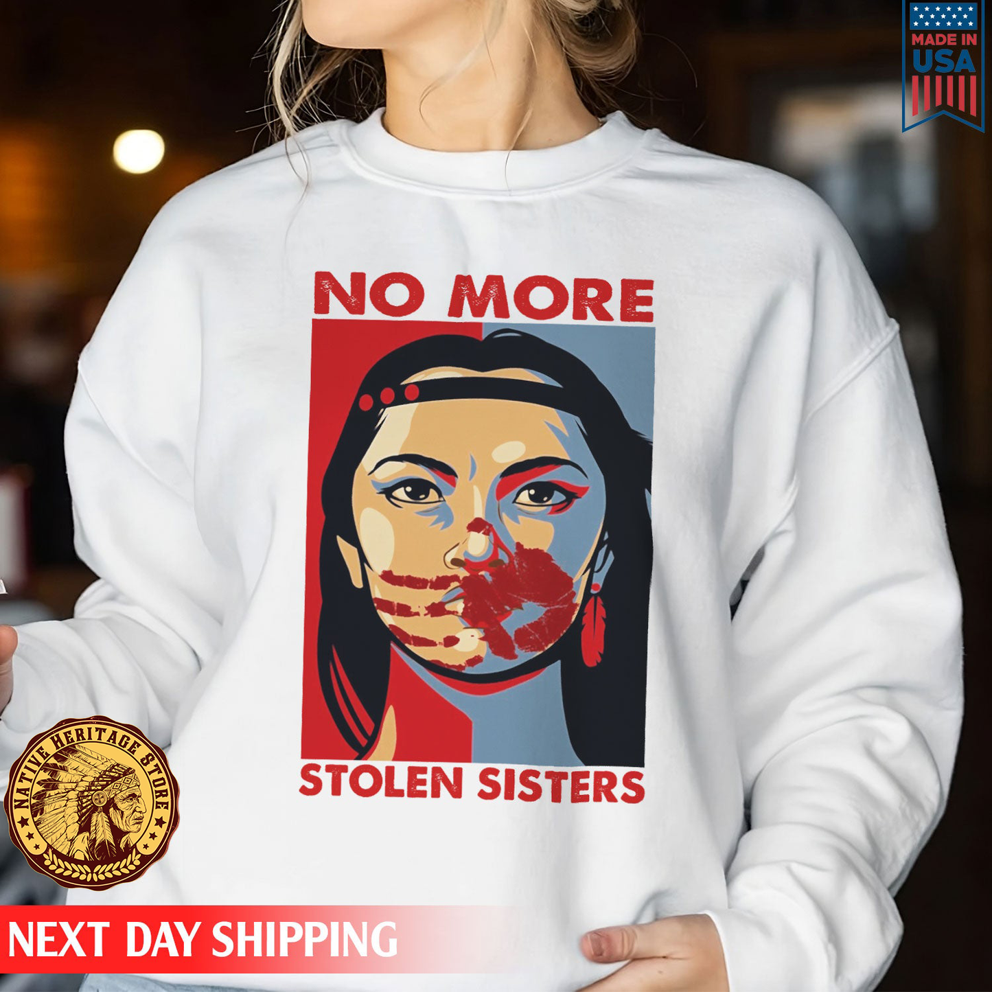 I Wear Red For My Sister Heart, No More Stolen Sisters MMIW Shirts