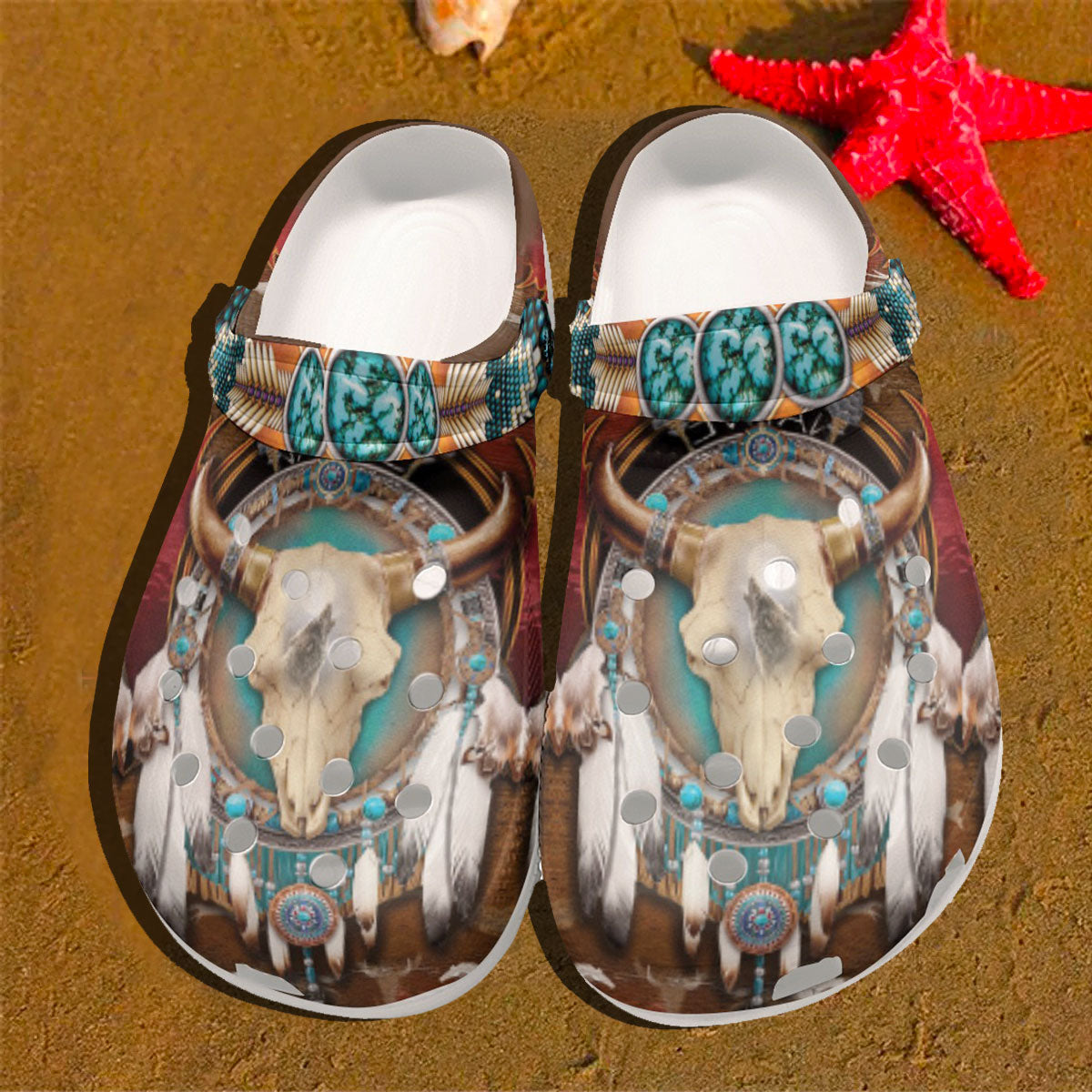 Native Pattern Clog Shoes For Adult and Kid 89149 New