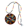 SALE 50% OFF - MMIW Red Hand Sunburst Beaded Patch Necklace Pendant Unisex With Native American Style