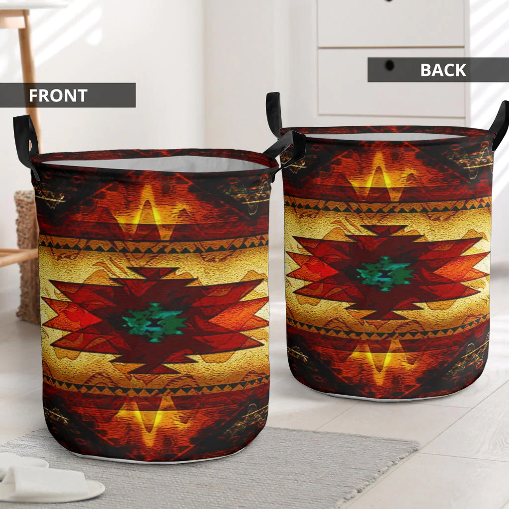 United Tribes Brown Design Laundry Basket 9 NBD