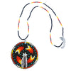 SALE 50% OFF -  Black Pattern Light Fire Handmade Beaded Patch Necklace Pendant