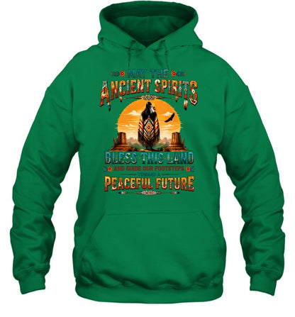 MAY THE ANCIENT SPIRITS BLESS THIS LAND AND GUIDE OUR FOOTSTEPS TOWARD A PEACEFUL FUTURE