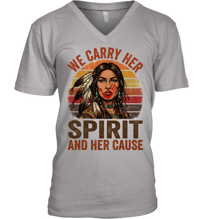 WE CARRY HER SPIRIT AND HER CAUSE