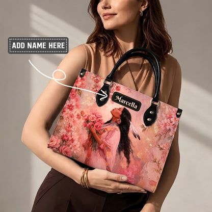 Rose Woman Elegance Personalized Leather Bag