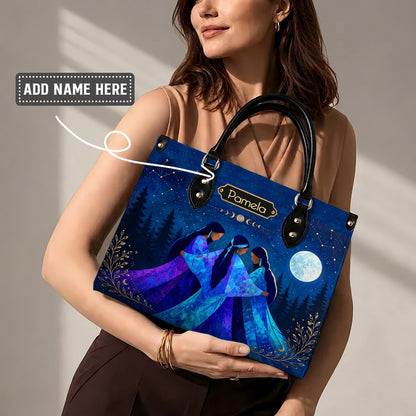 Whispering Moon Connection Personalized Leather Bag