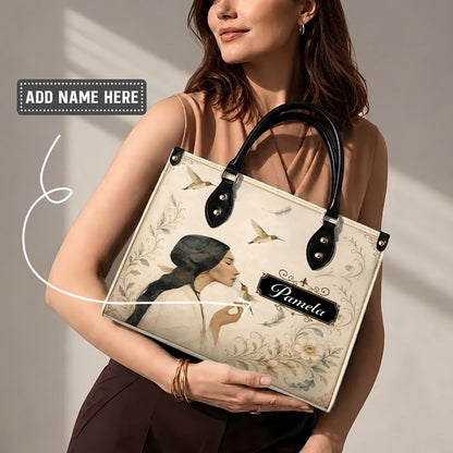 Whispering Hummingbird Soul Personalized Leather Bag