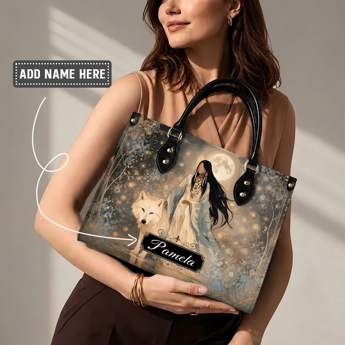 Silver Frost Woman Personalized Leather Bag