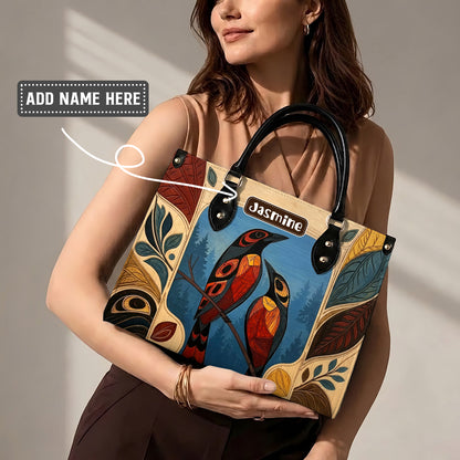 Sacred Bird Spirit Personalized Leather Bag
