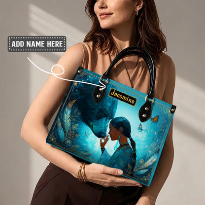 Moonlit Wild Harmony Personalized Leather Bag - Q1579