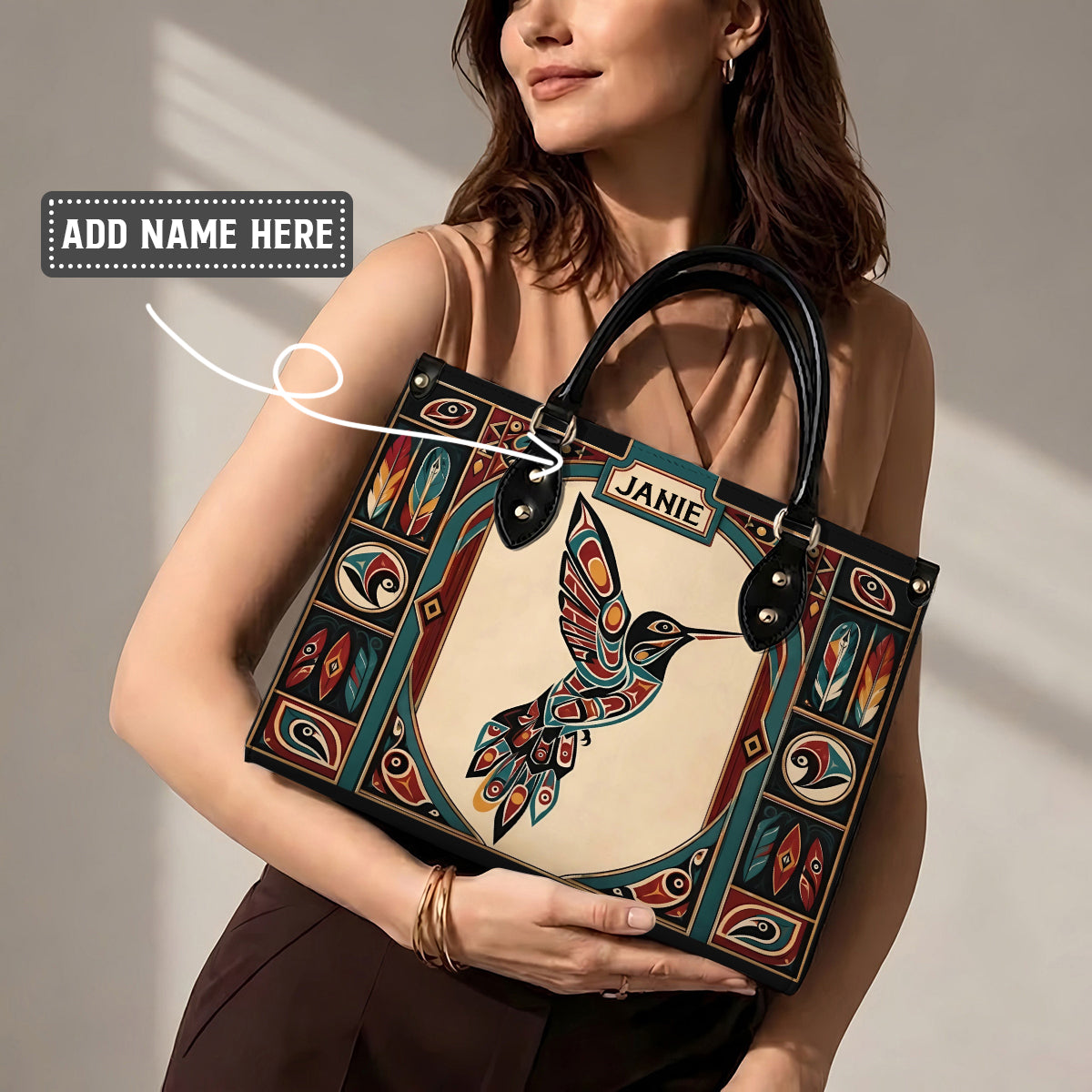 Hummingbird Heritage Flight Personalized Leather Bag - Q1579