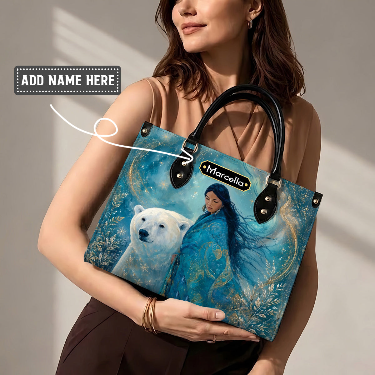 Arctic Woman Grace Personalized Leather Bag