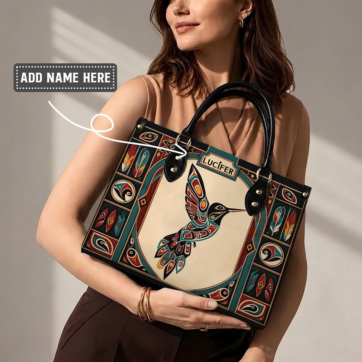 Hummingbird Heritage Flight Personalized Leather Bag