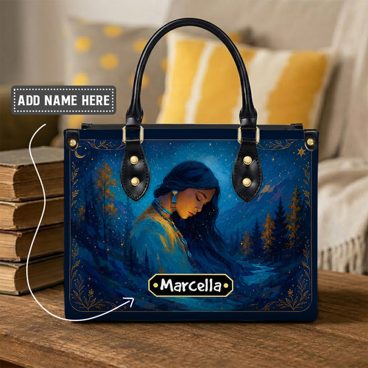 Turquoise Woman Grace Personalized Leather Bag