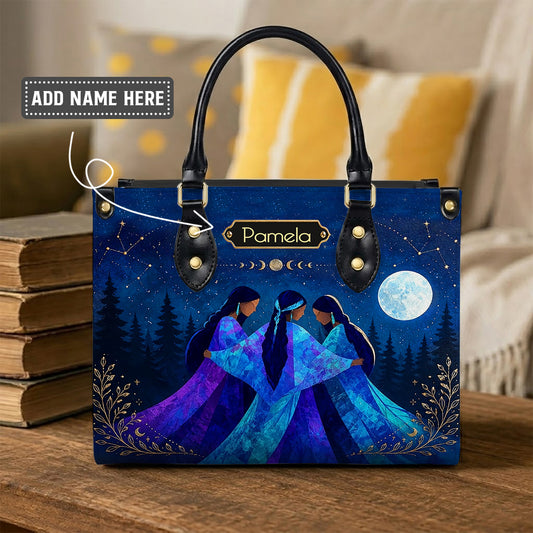 Whispering Moon Connection Personalized Leather Bag