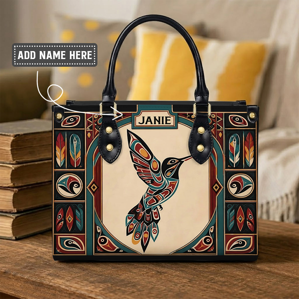 Hummingbird Heritage Flight Personalized Leather Bag - Q1579