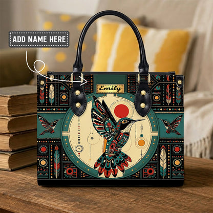 Hummingbird Solar Awakening Personalized Leather Bag