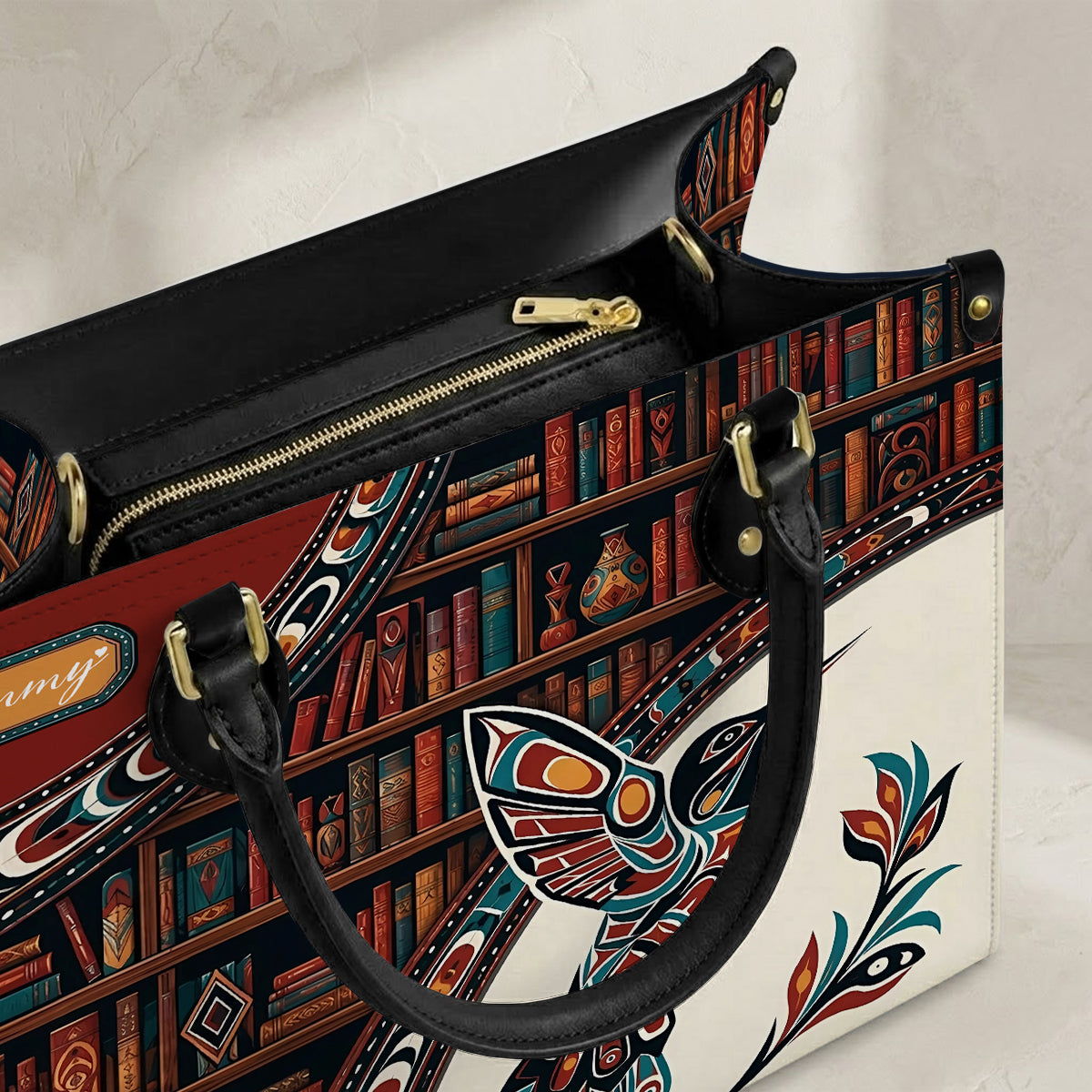 Hummingbird Ancient Tales Personalized Leather Bag