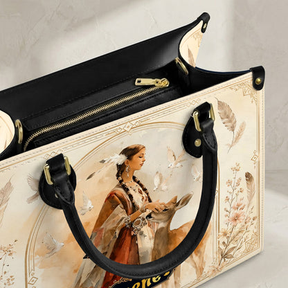White Deer Heritage Personalized Leather Bag