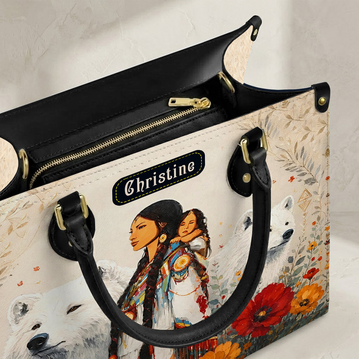 Motherhood Wild Grace Personalized Leather Bag