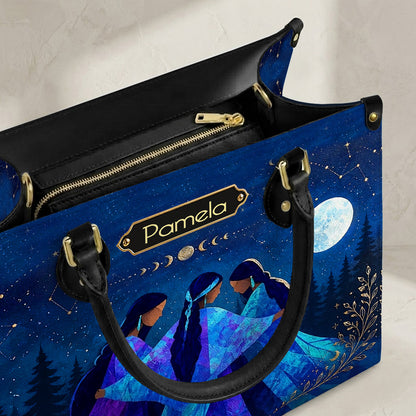 Whispering Moon Connection Personalized Leather Bag