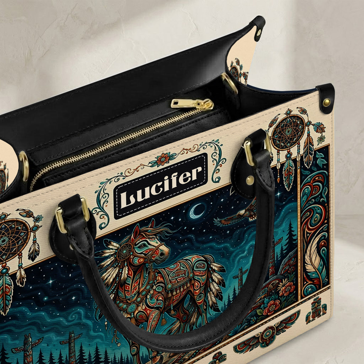 Moonlit Horse Legacy Personalized Leather Bag