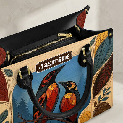 Sacred Bird Spirit Personalized Leather Bag
