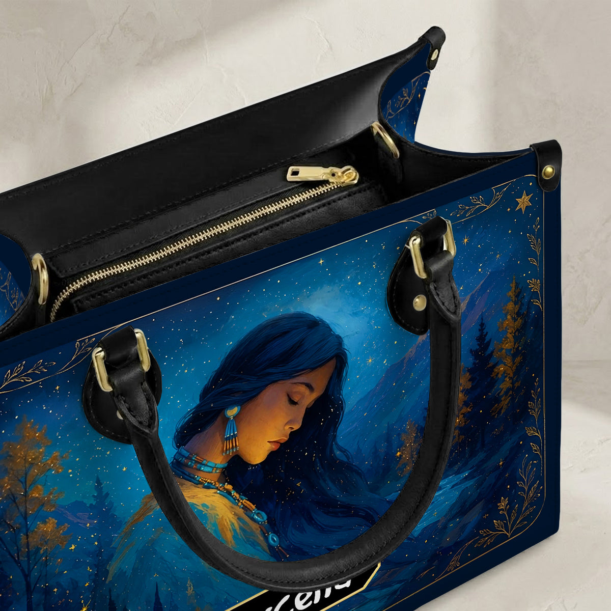 Turquoise Woman Grace Personalized Leather Bag