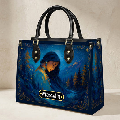 Turquoise Woman Grace Personalized Leather Bag