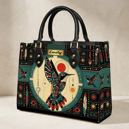 Hummingbird Solar Awakening Personalized Leather Bag