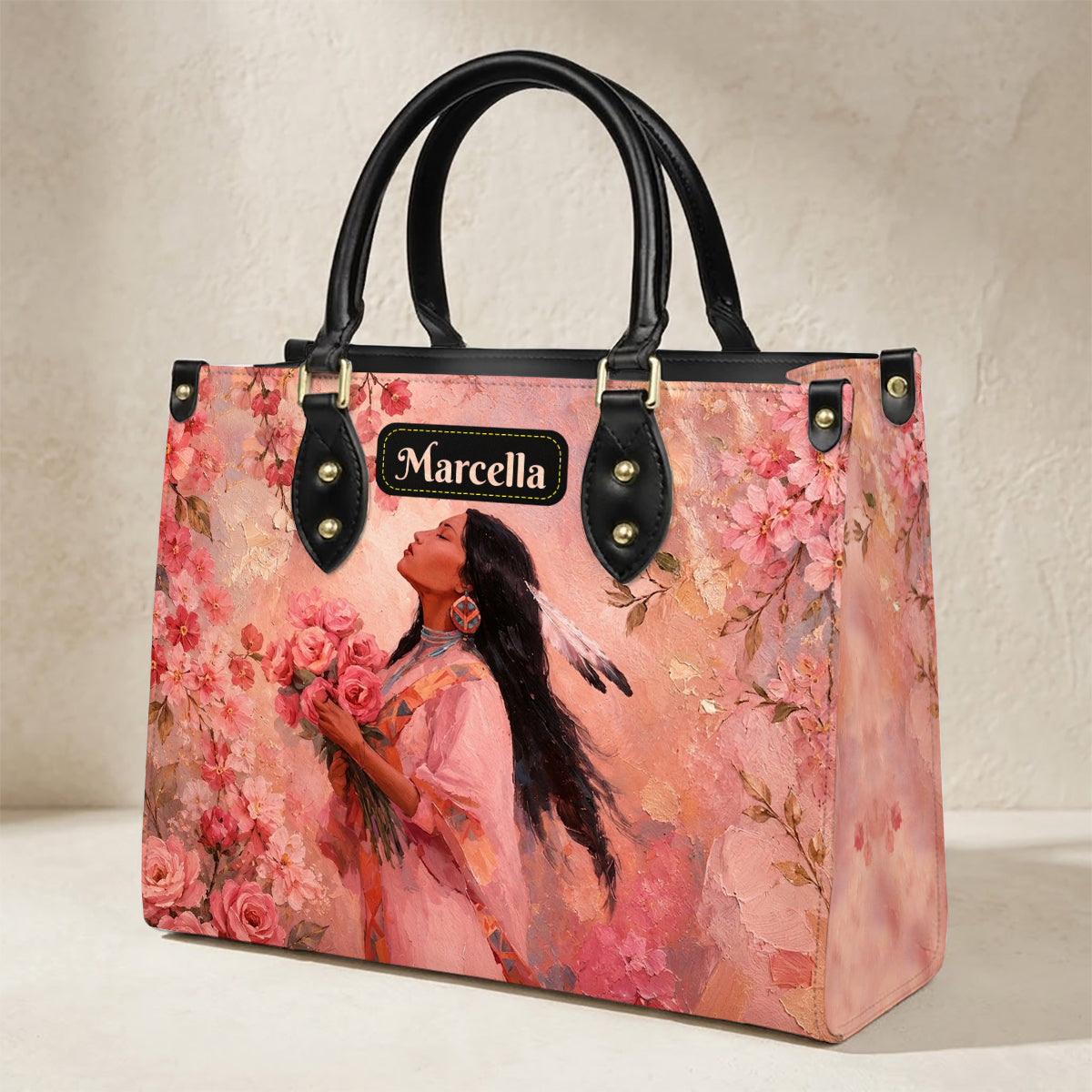 Rose Woman Elegance Personalized Leather Bag