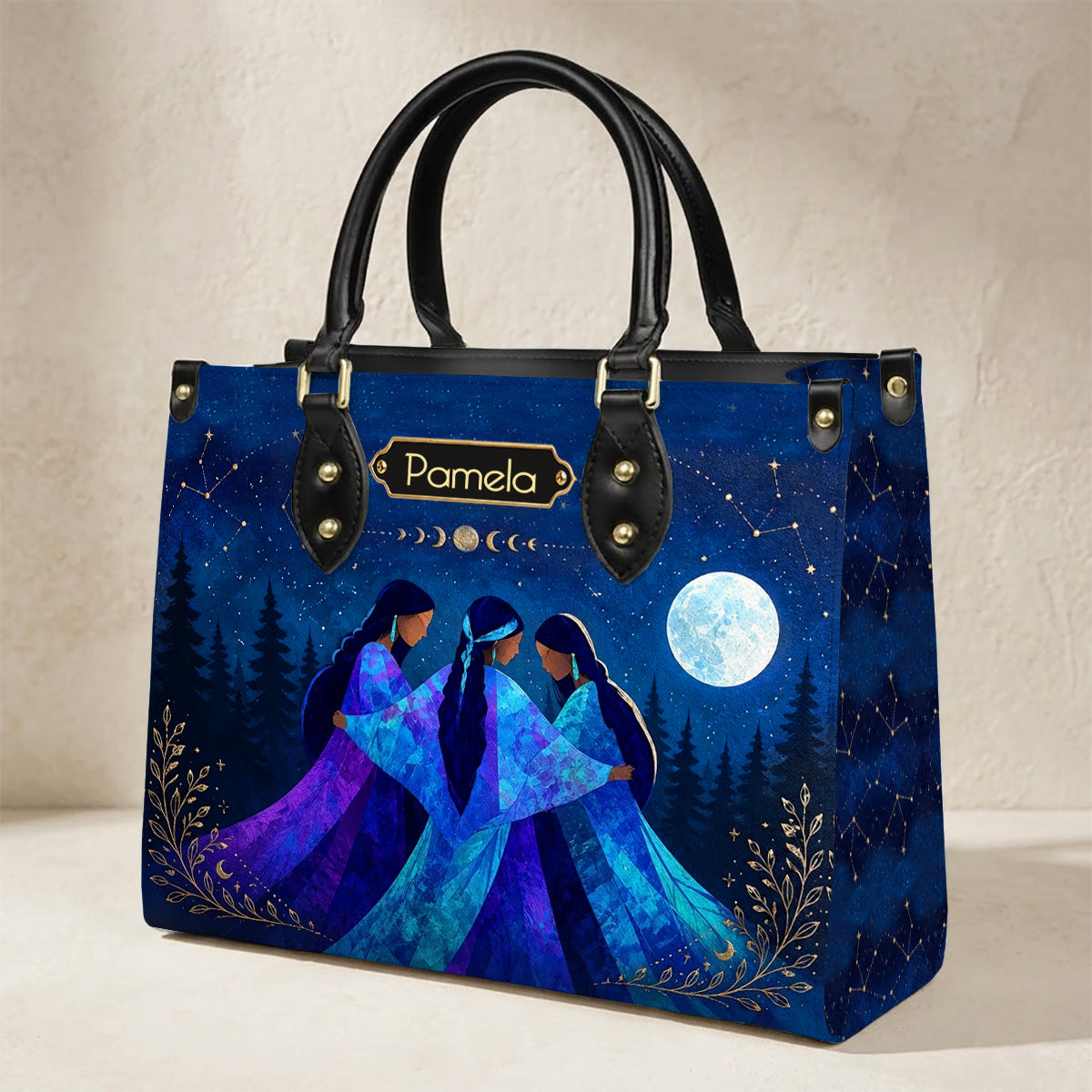 Whispering Moon Connection Personalized Leather Bag