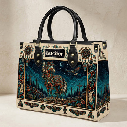 Moonlit Horse Legacy Personalized Leather Bag
