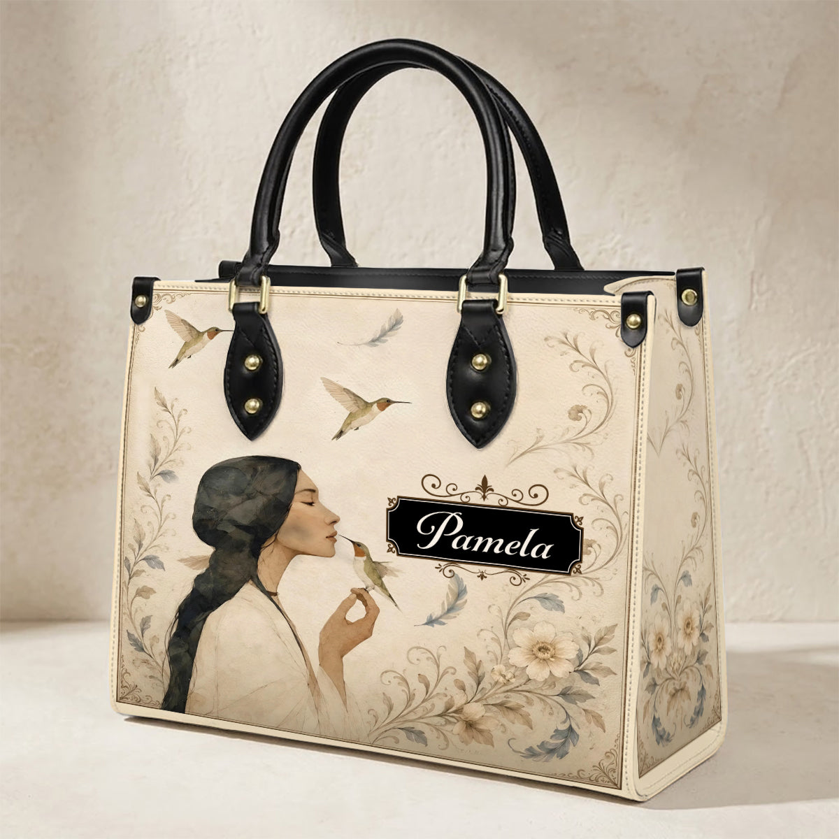 Whispering Hummingbird Soul Personalized Leather Bag