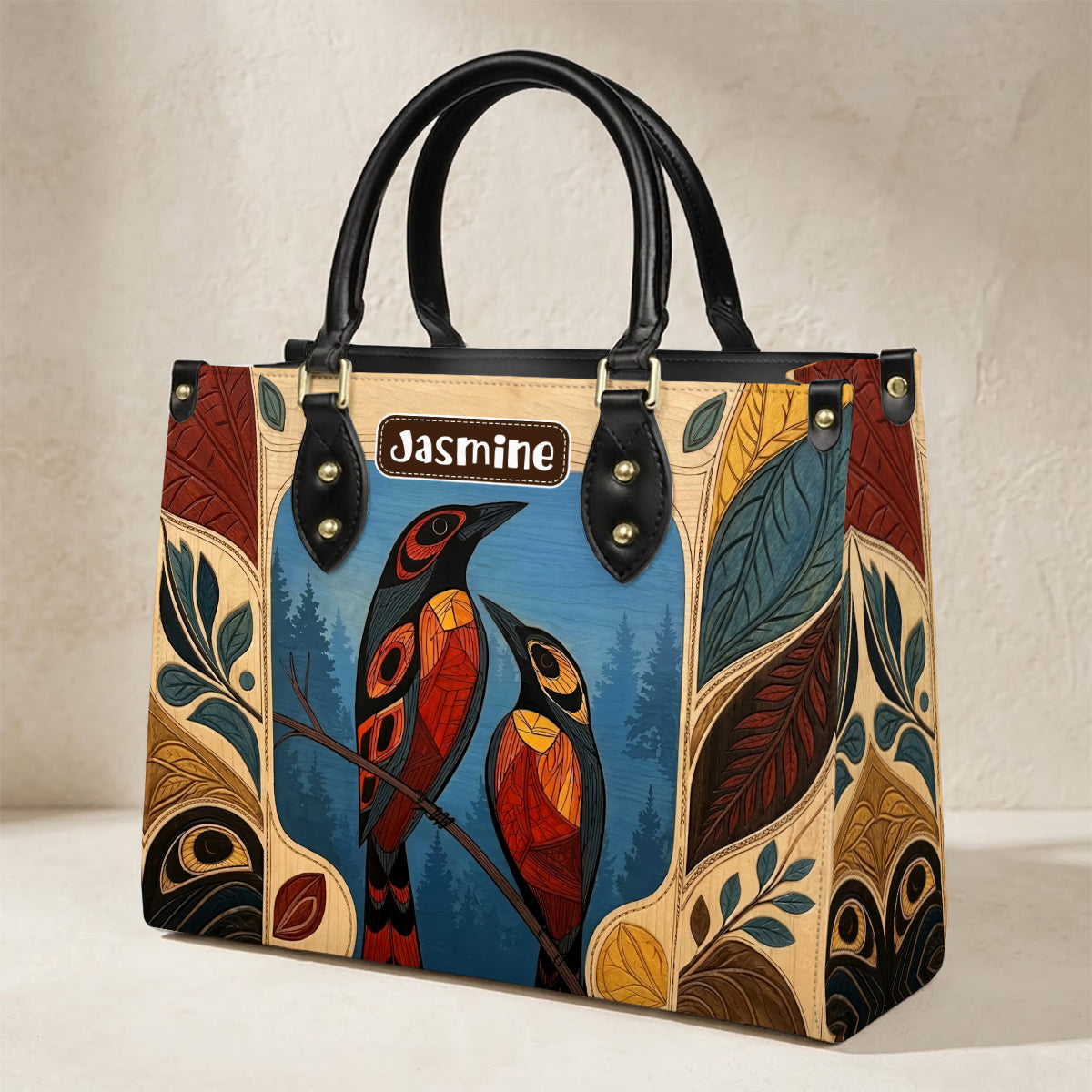 Sacred Bird Spirit Personalized Leather Bag