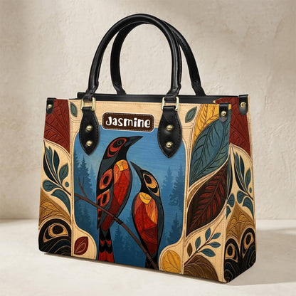 Sacred Bird Spirit Personalized Leather Bag