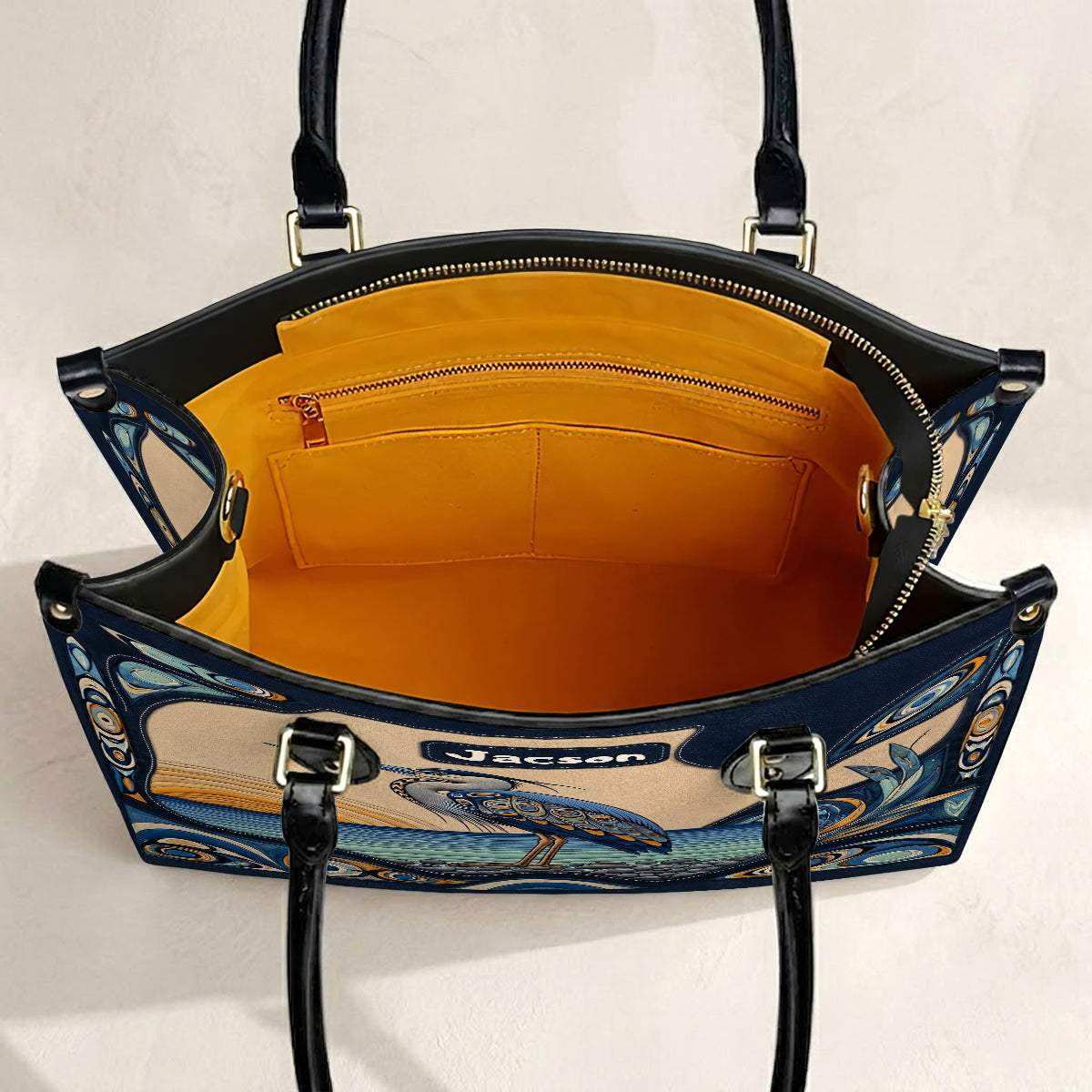 Spirit of the Heron Personalized Leather Bag