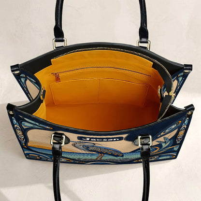 Spirit of the Heron Personalized Leather Bag