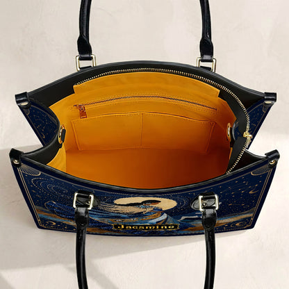 Lunar Wolf Guardian Personalized Leather Bag