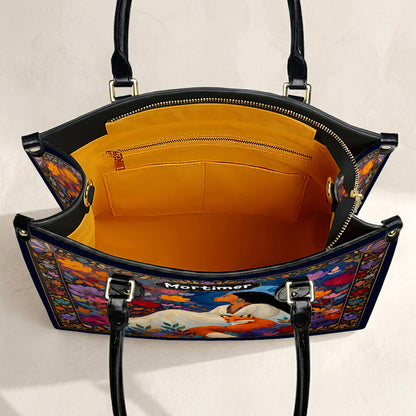 Autumn Fox Woman Personalized Leather Bag