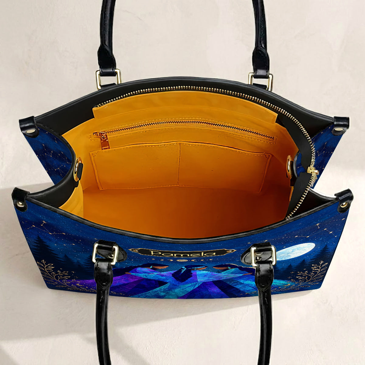 Whispering Moon Connection Personalized Leather Bag