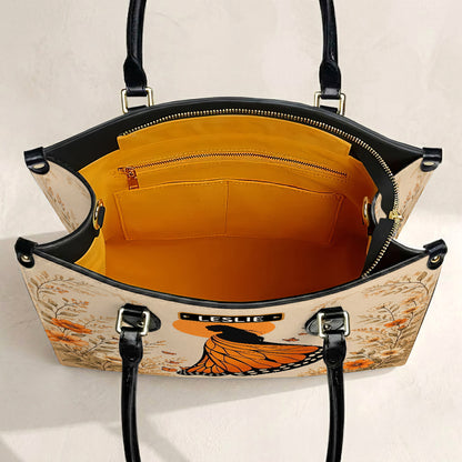 Amber Butterfly Woman Personalized Leather Bag