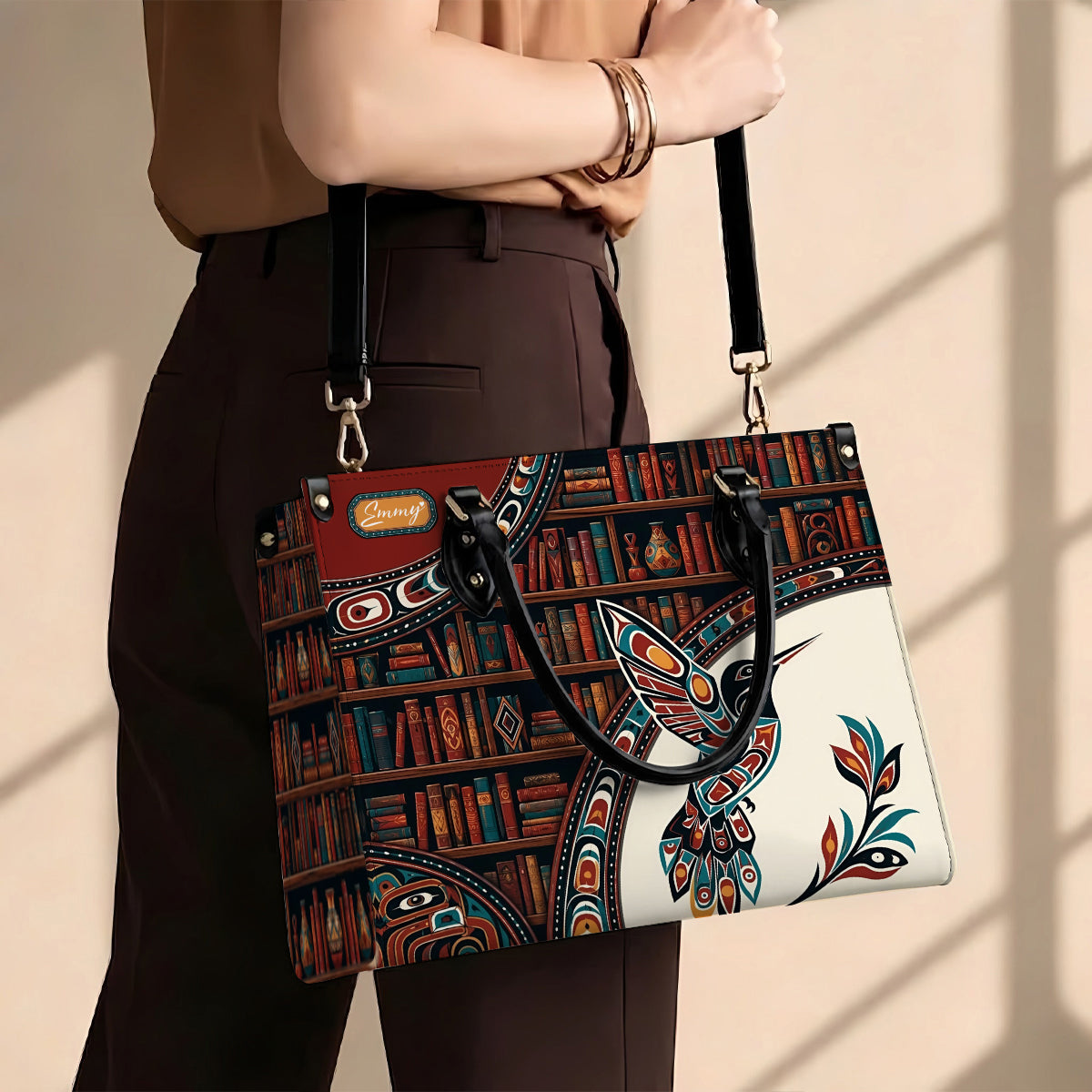 Hummingbird Ancient Tales Personalized Leather Bag