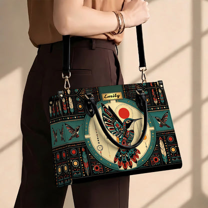 Hummingbird Solar Awakening Personalized Leather Bag