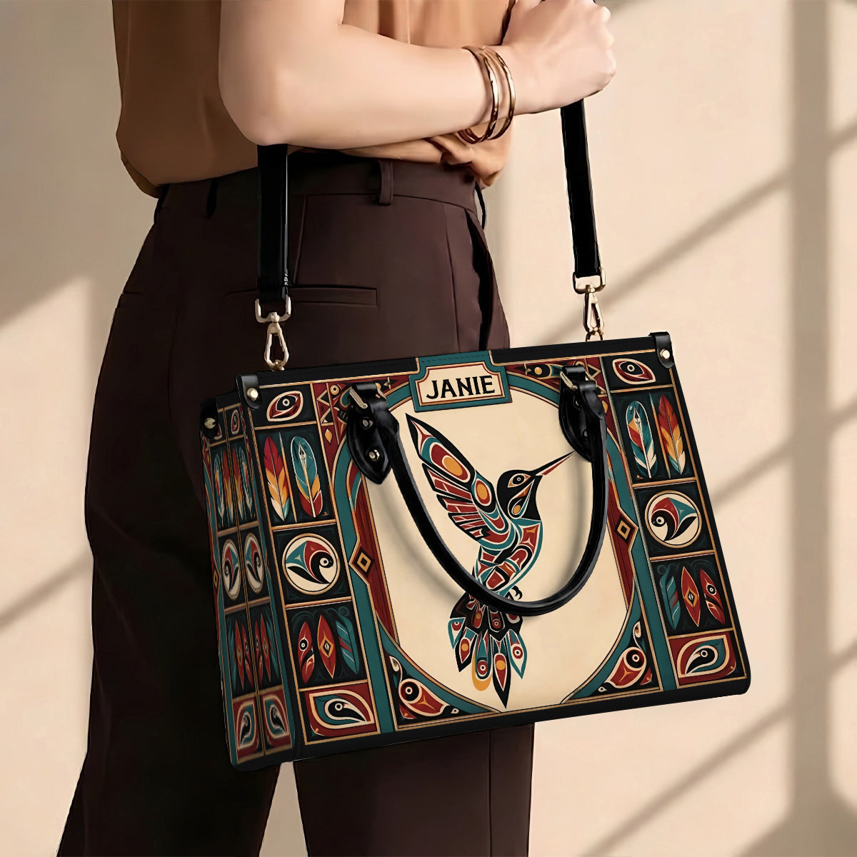 Hummingbird Heritage Flight Personalized Leather Bag - Q1579