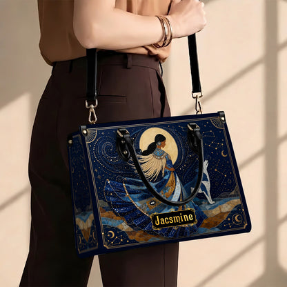 Lunar Wolf Guardian Personalized Leather Bag