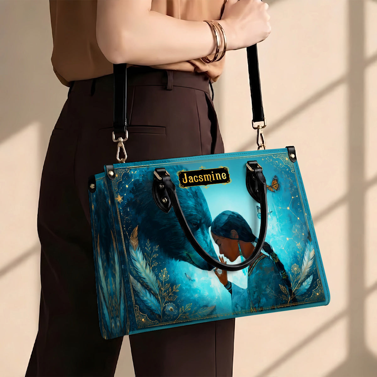 Moonlit Wild Harmony Personalized Leather Bag - Q1579