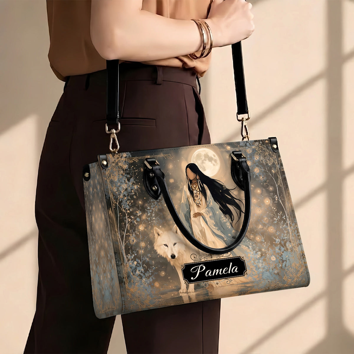 Silver Frost Woman Personalized Leather Bag