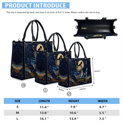 Lunar Wolf Guardian Personalized Leather Bag