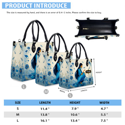 Blue Blossom Woman Personalized Leather Bag
