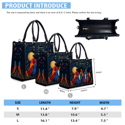 Moonlit Sisters Journey Personalized Leather Bag